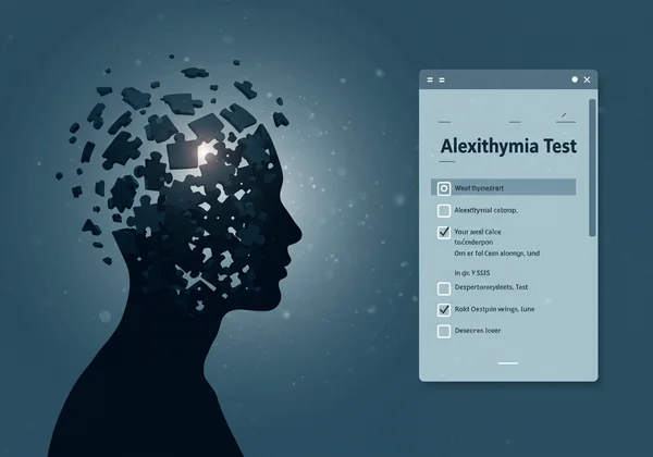 Person feeling disconnected, taking an alexithymia test
