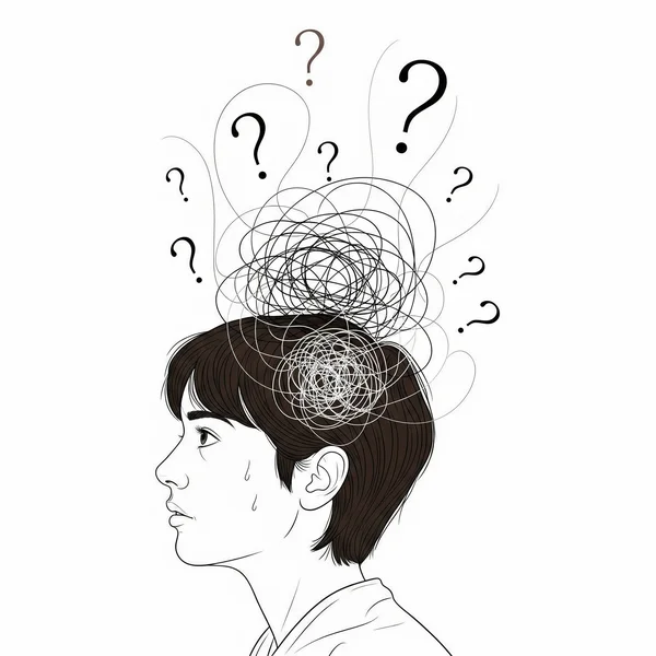 Concept art of alexithymia symptoms and emotional confusion