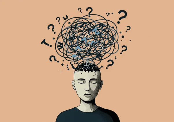 Person struggling to find words for their feelings.