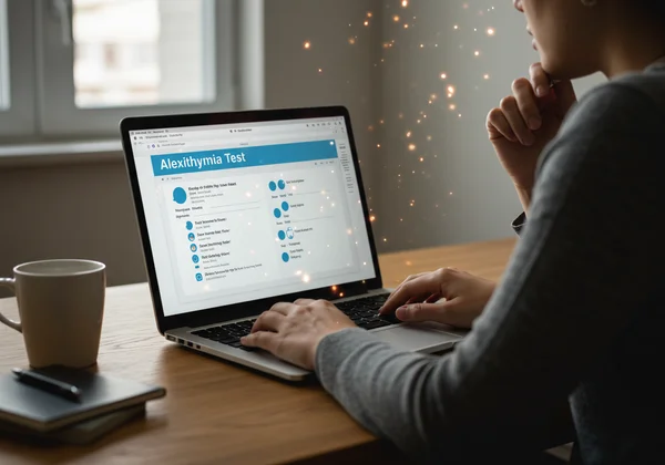 Person exploring emotions with an online test.