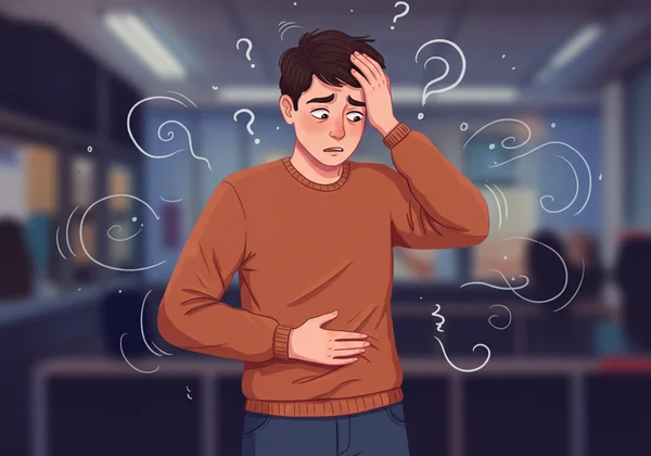 Person feeling physical symptoms instead of emotions.