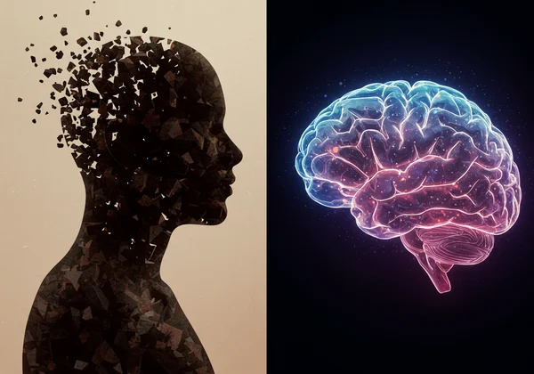 Abstract representation of trauma and brain factors.