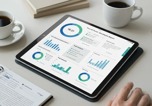 Mockup of an AI-powered alexithymia test results report.