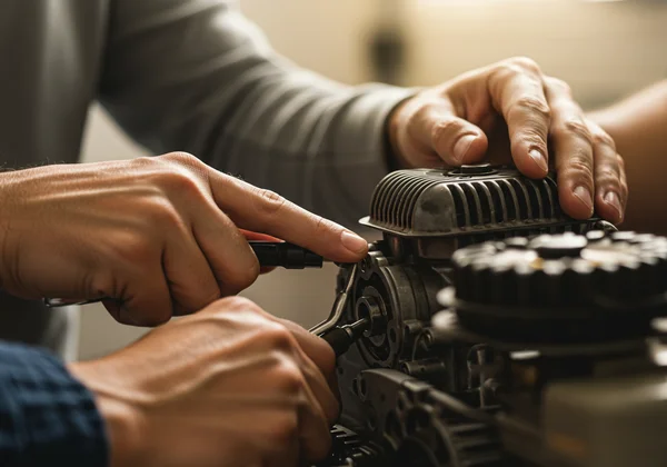Hands fixing a car, symbolizing love through actions